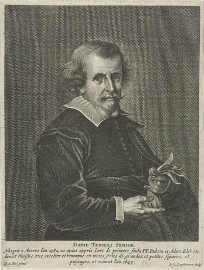 Portret van David Teniers I door Peter van Liesebetten